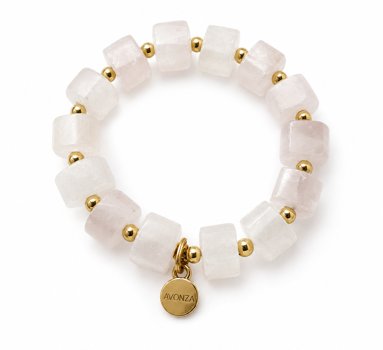 🤍 Pulsera de Cuarzo Blanco Cúbico