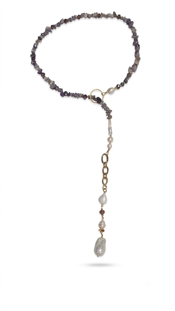 ✨ Collar de Amatista y Perlas foto 2