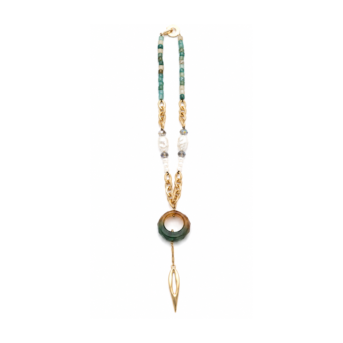 💚✨ Collar Largo de Piedras Naturales y Perlas foto 3